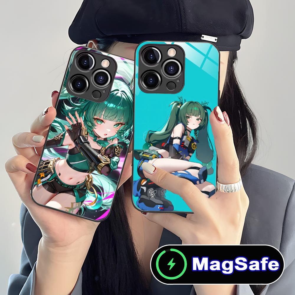 Zenless Zone Zero QingYi Phone Case for iPhone 17 16 15 14 13 12 11 Air Pro Max Plus Mini MagSafe Glass Colorful Cover Cover
