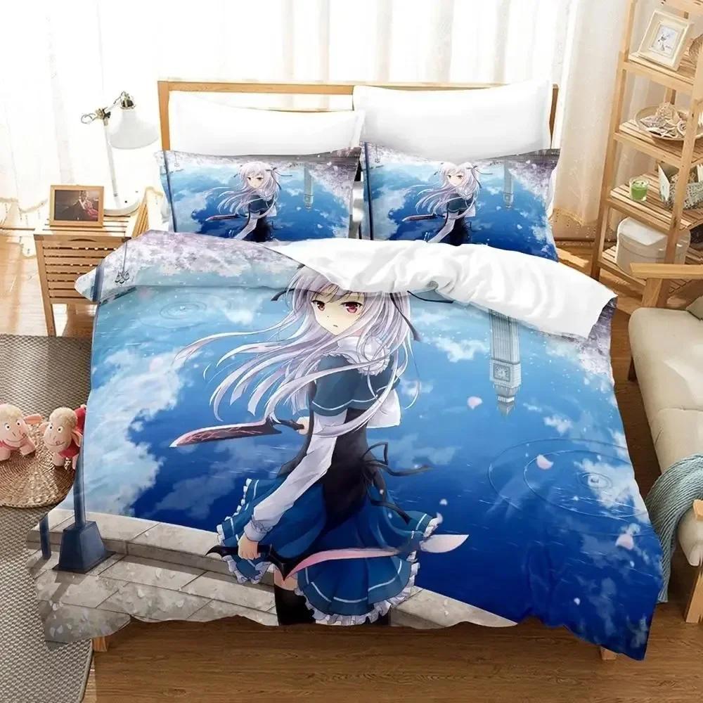 Comforter Kawaii Anime Absolute Duo Bedding Set Printed Bed Set With Single Double Queen King Size Boys Girl Adult