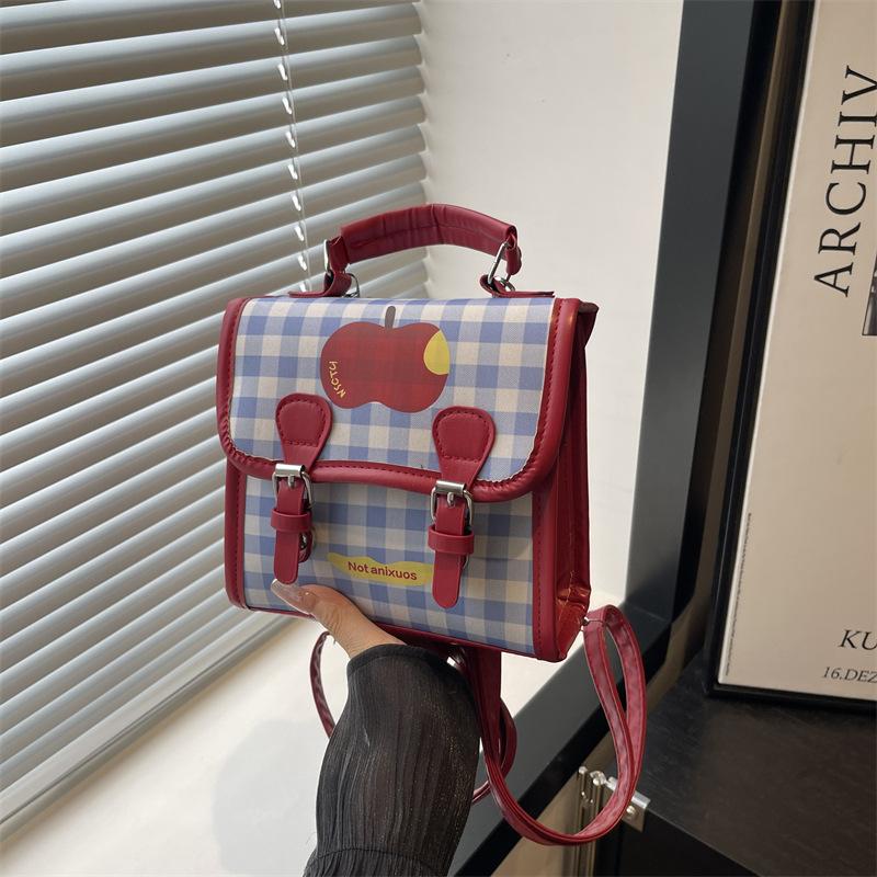 

Клетчатый рюкзак женский модный повседневный нишевый дизайн студенческий школьный рюкзак высокая ценность легкий дорожный рюкзак красный