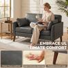 2 Seater Sofa 132 Cm Modern Small Sofa With Solid Wood Legs And 2 Pillows For Small Space Grey