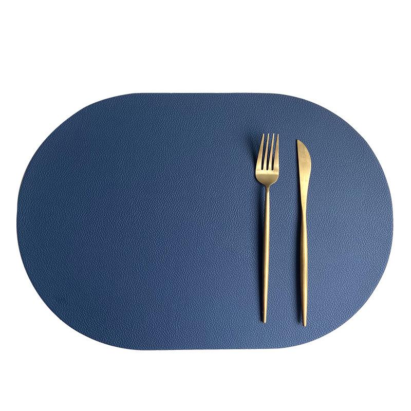 Ovales Leder-Tischset PU Westliches Essgeschirr-Matte Home Ins Stil Esstisch-Matte Thermoisolierendes Tischset Nordischer Untersetzer