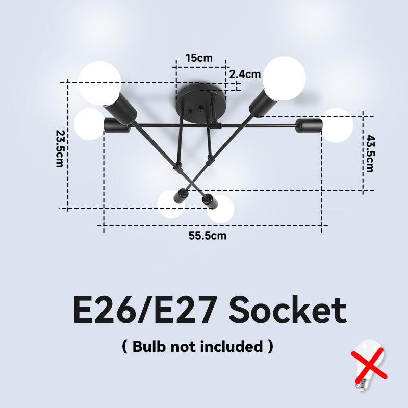 

Ретро светодиодная люстра черного/золотого цвета, современный потолочный светильник E27, потолочная люстра, романтический подвесной светильник, декор для столовой NO Bulb