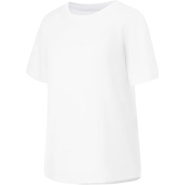 Li-Ning Fitness Series Solid Color Simple Fashion Comfortable Breathable Short T-Shirt Women Tops Standard-White ATSU536-1
