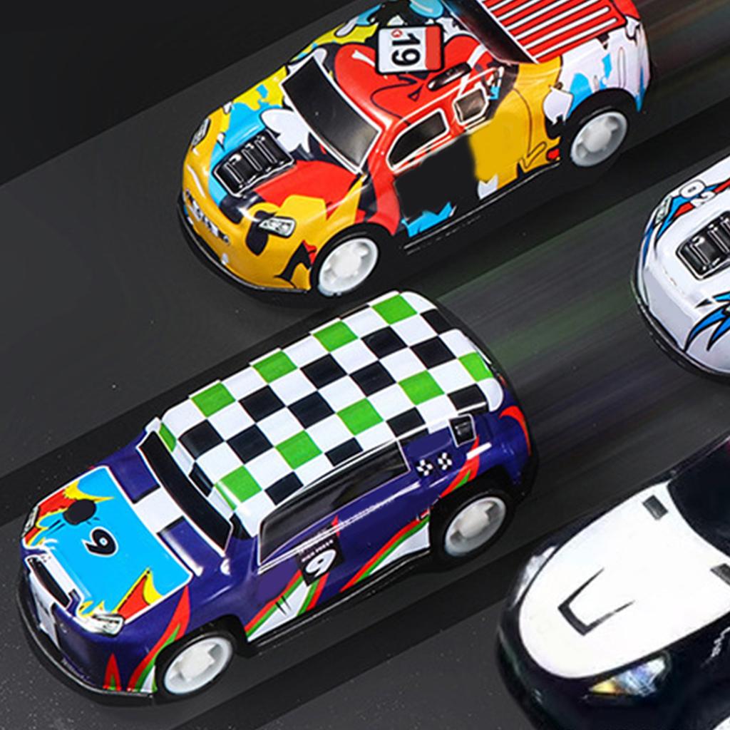 Autíčko na zpětný chod Slitina Módní Graffiti Flexibilní kola Model auta pro Chlapce Dívky Děti Dárek