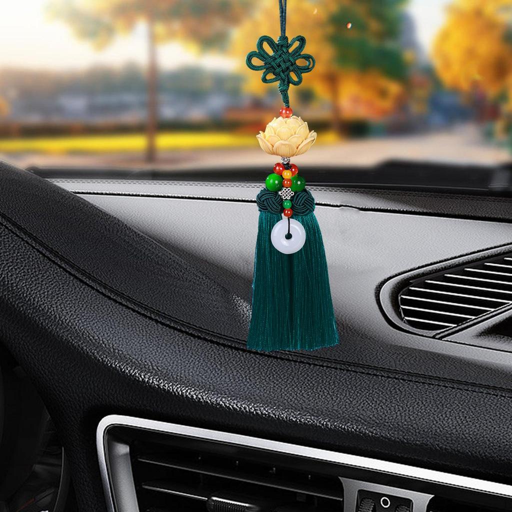 Car Pendant Mirror Pendant,Lotus Shape,Gift Decorative Resin Tassel Hanging Decoration Cars