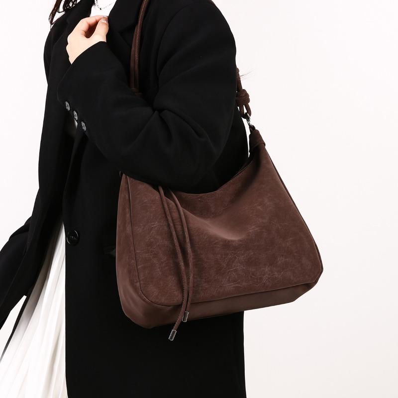 Fall Winter Women's Tote Bag, Faux Suede Crossbody Shoulder Handbag, Spacious & Stylish Purse for Daily Work Bolsa