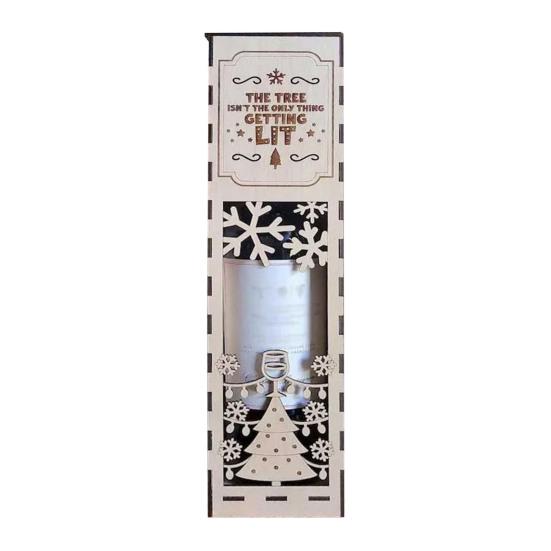 1/3Pcs Christmas Wooden Wine Box Easy Assemble Laser-Cut Snowflakes Festive Design Wine Gift Box Holiday Decoration