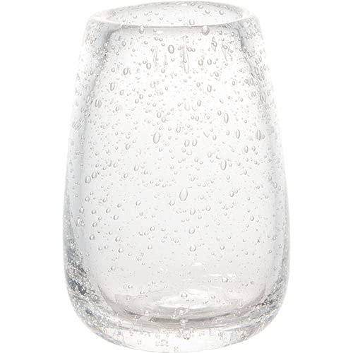FOYER Clear Glass Flower Vase, 10cm H X 7cm W, 2c00025CL F