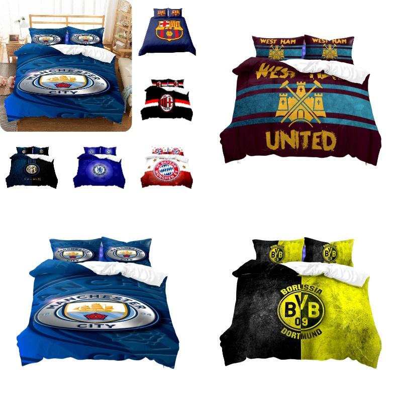 High-quality Bed Linens 3-piece Set Digital Printed Design Mixed Fiber Material Queen Size