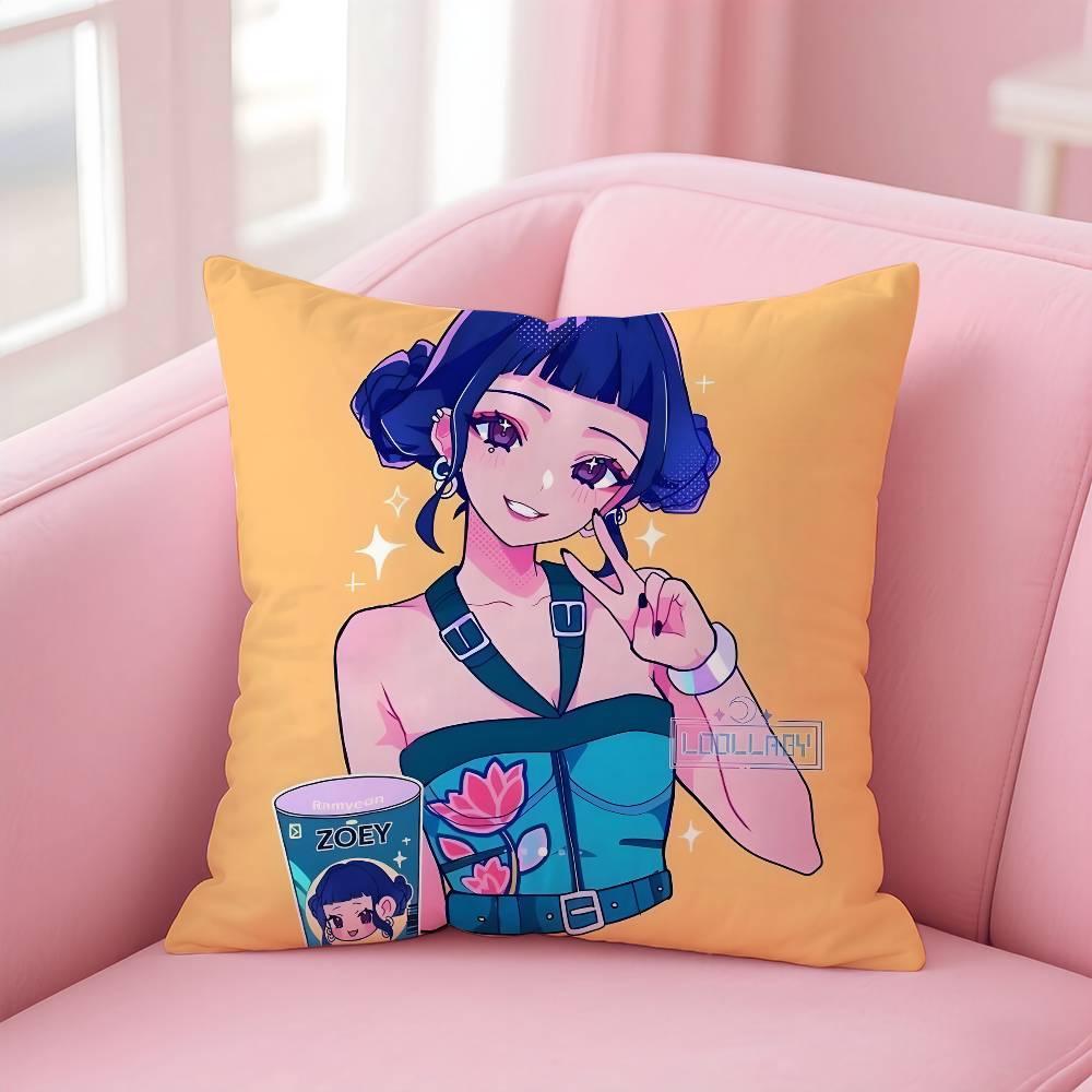 KPopS D-Dämonenjäger Kissenbezug Muster Bedruckter Kissenbezug für Wohnzimmer Sofa Kissenbezug & Schlafzimmerdeko