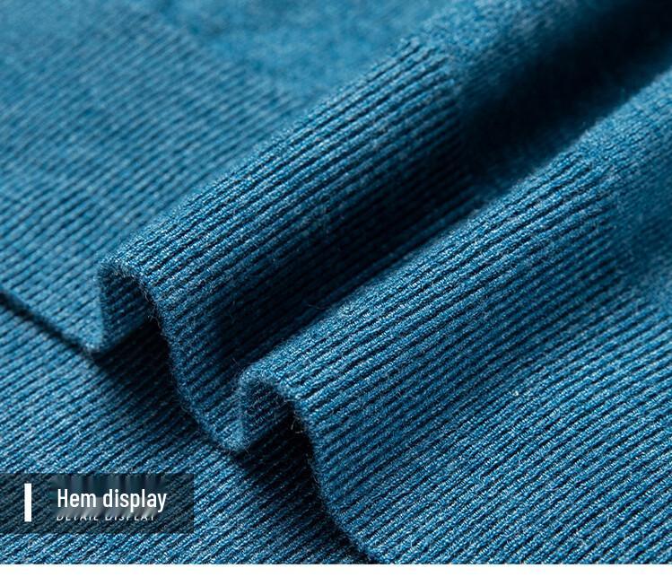 Pull en maille à manches longues et col semi-montant style coréen pour homme