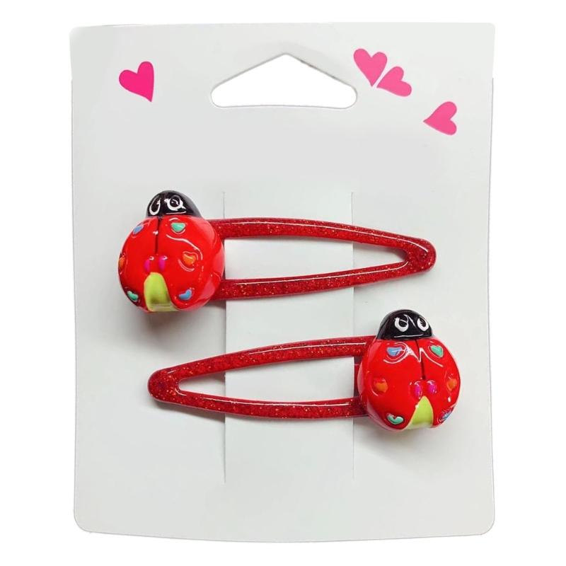 Princess Hair Clip Hair Tie Ladybird Hair Clamps Cute Ladybird Hair Catch Barrettes Strong Hold Hairpin for Girls