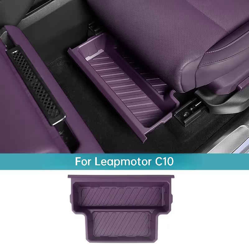For Leapmotor C10 Car Front Seat Lower Storage Box Under-seat Hidden Organizer Interior Modification Accessories