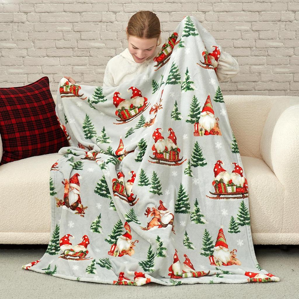 Christmas Tree Flannel Blanket Christmas Blanket Living Room Sofa Blanket Holiday Bedroom Bed Blanket Living Room Cute Blanket