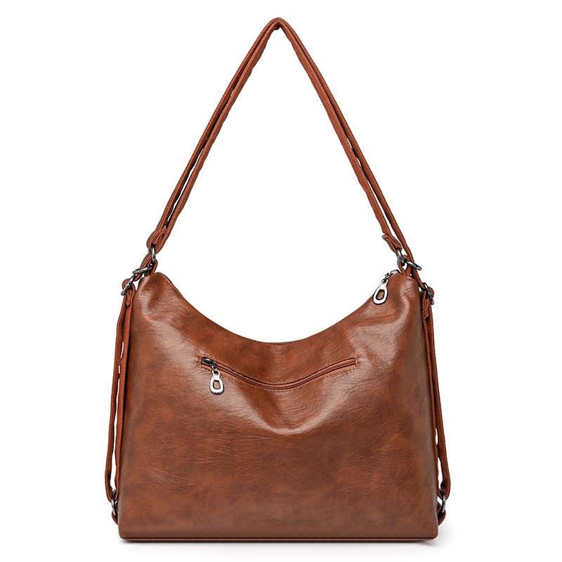New Women's Bag Large-capacity Shoulder Bag Retro Soft Leather Tote Bag Fashionable Commuter Shoulder Messenger Bag