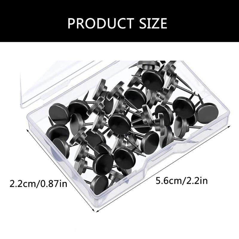 Pack of 50 Push Pins with Steel Tips Metal Thumb Tacks with Storage Box for Map Calendars Photos & Paper Crafts