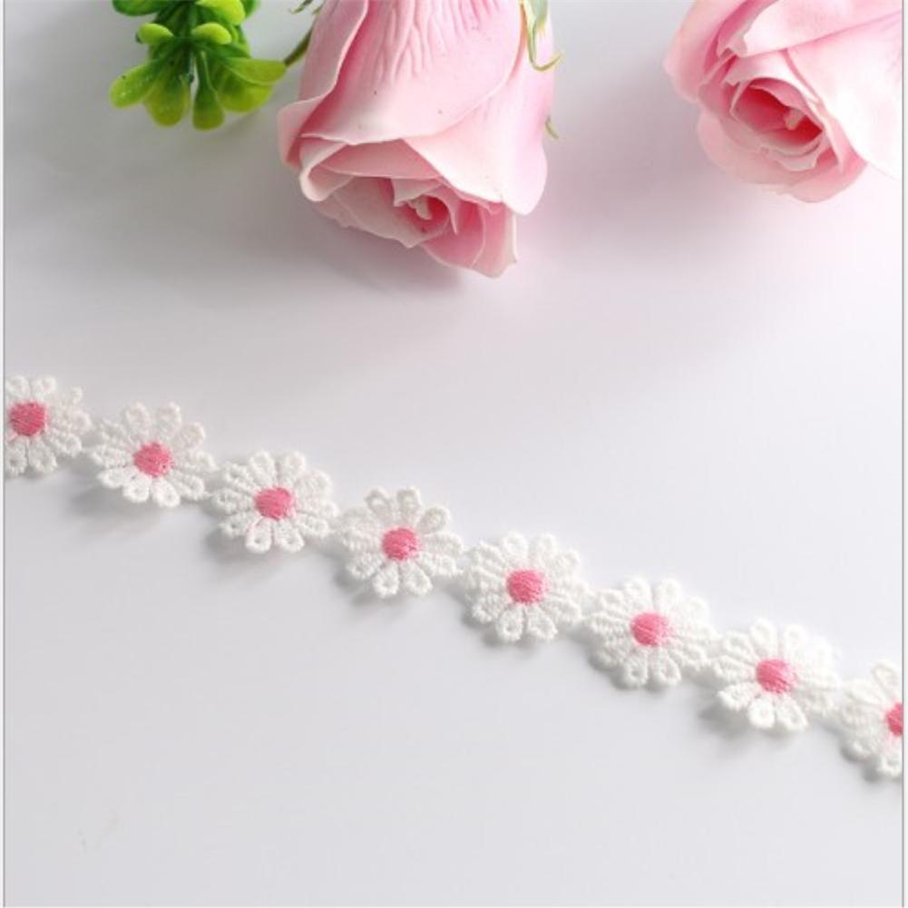 

1 ярд × 25 мм, кружевная отделка, цветок ромашки, домашний текстиль, принадлежности для одежды розовый