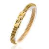 Hip Hop PVD Wasserdicht Anlaufgeschützt Edelstahl Vergoldet Herren Geflochtene Kette Doppelte Reihe Armband Feiner Modeschmuck