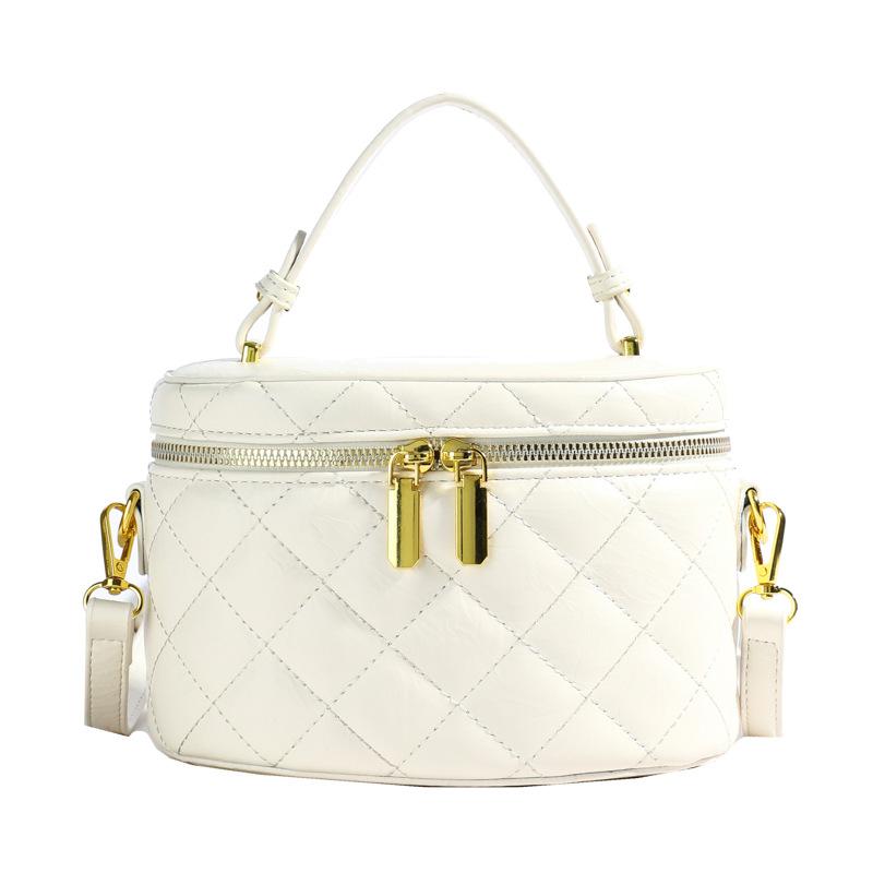 

Интернет знаменитость популярная простая сумка женская сумка 2024 новая ромбовидная текстура коробка сумка-ведро маленькая сумка-мессенджер белый