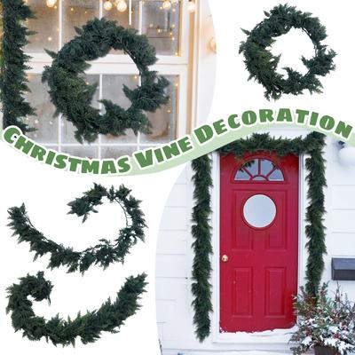 1.8m Christmas Soft Rubber Feel Leaf Needle Rattan Christmas Decoration Christmas Rattan Decoration