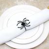 Pack of 6 Elegant Spiders Designs Napkin Rings Holders Halloween Kitchen Decoration With Rustproof Metal Finish