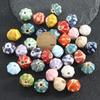 Retro Colored Irregular Ceramic Rhombus Beads for Bracelets
