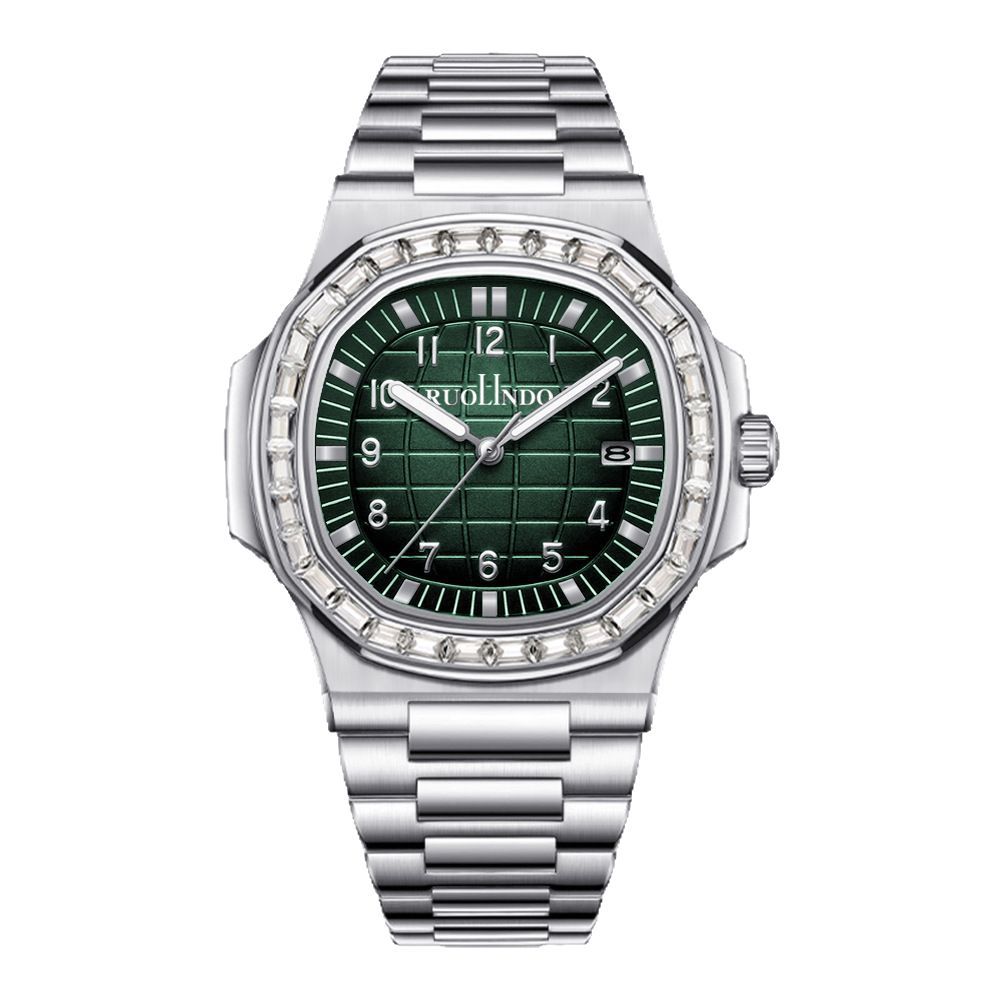 Square Watch for Men Waterproof Luminous Date Wristwatch Stainless Steel Quartz Watches