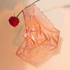 Bowknot Lace Mesh Briefs French Style Low Waist Underpants Fashion Satin Panties  Daily