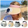 Wide Brim Sun Hat with Fan Breathable Summer Fan Visor Cap Solar Fan Hat  Camping