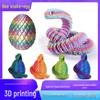 3D Printed Viper Egg Set: Articulated Small Snake Figurine Desktop Ornament Toy for Children