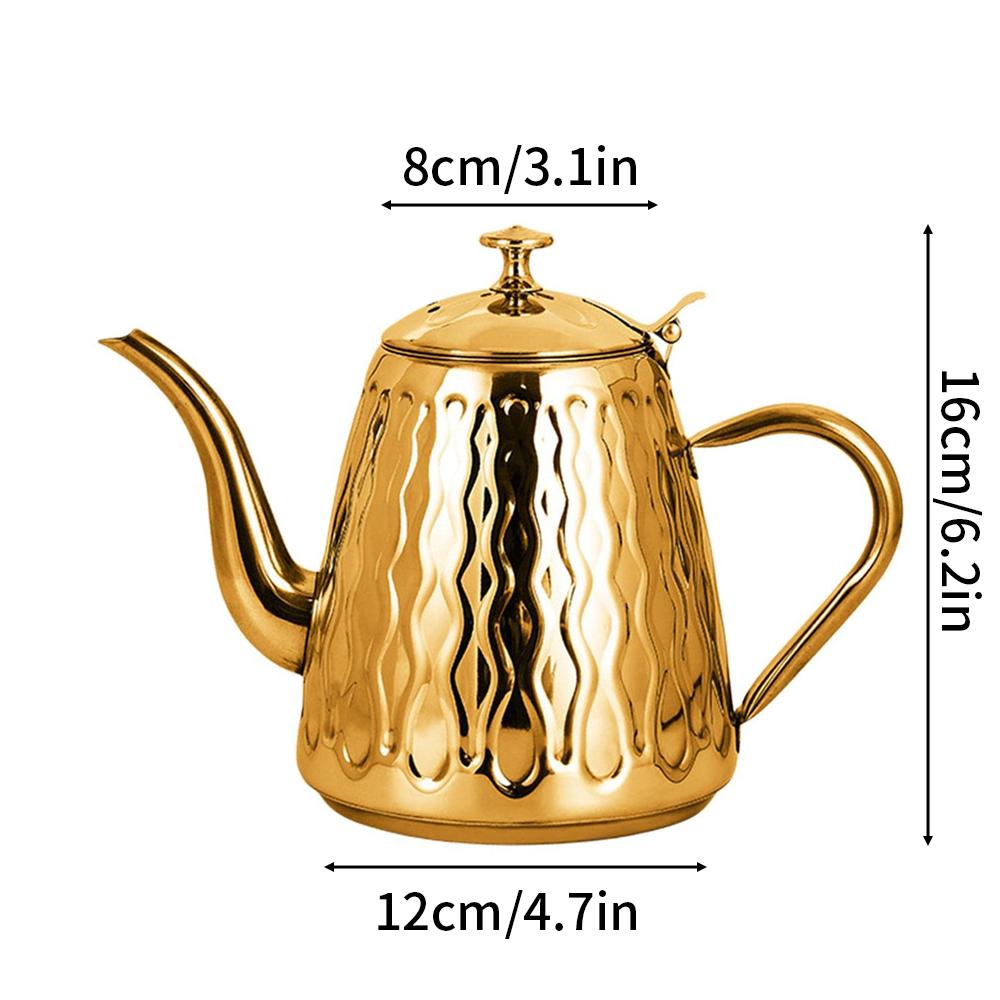 1Pc Thickened Stainless Steel Pineapple Pot With Filter, Tea Kettle, Coffee Pot, El Restaurant, Cold Water Pot, Induction Coo