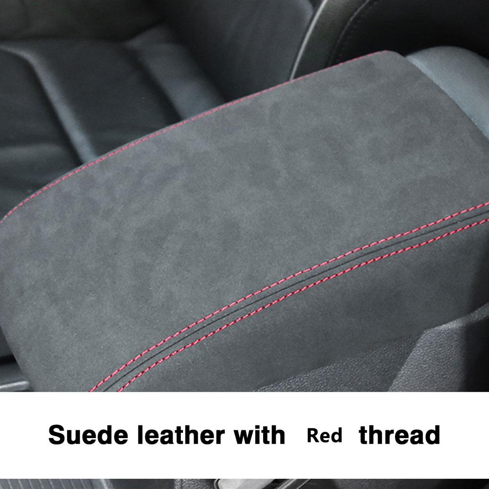 Maßgeschneiderte Auto-Armlehnenabdeckung Wildleder für Volkswagen VW Golf 8 MK8 2020-2024 Mittelkonsolen-Armlehnenbox Schutzabdeckung