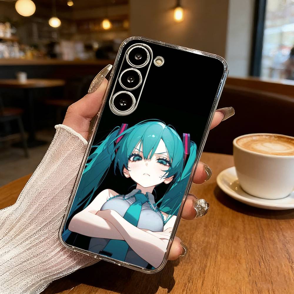 H-Hatsune Anime Miku Phone Case For Samsung Galaxy S24 S25 S23 S22 S21 Plus S24 S25 Transparent Cover Case