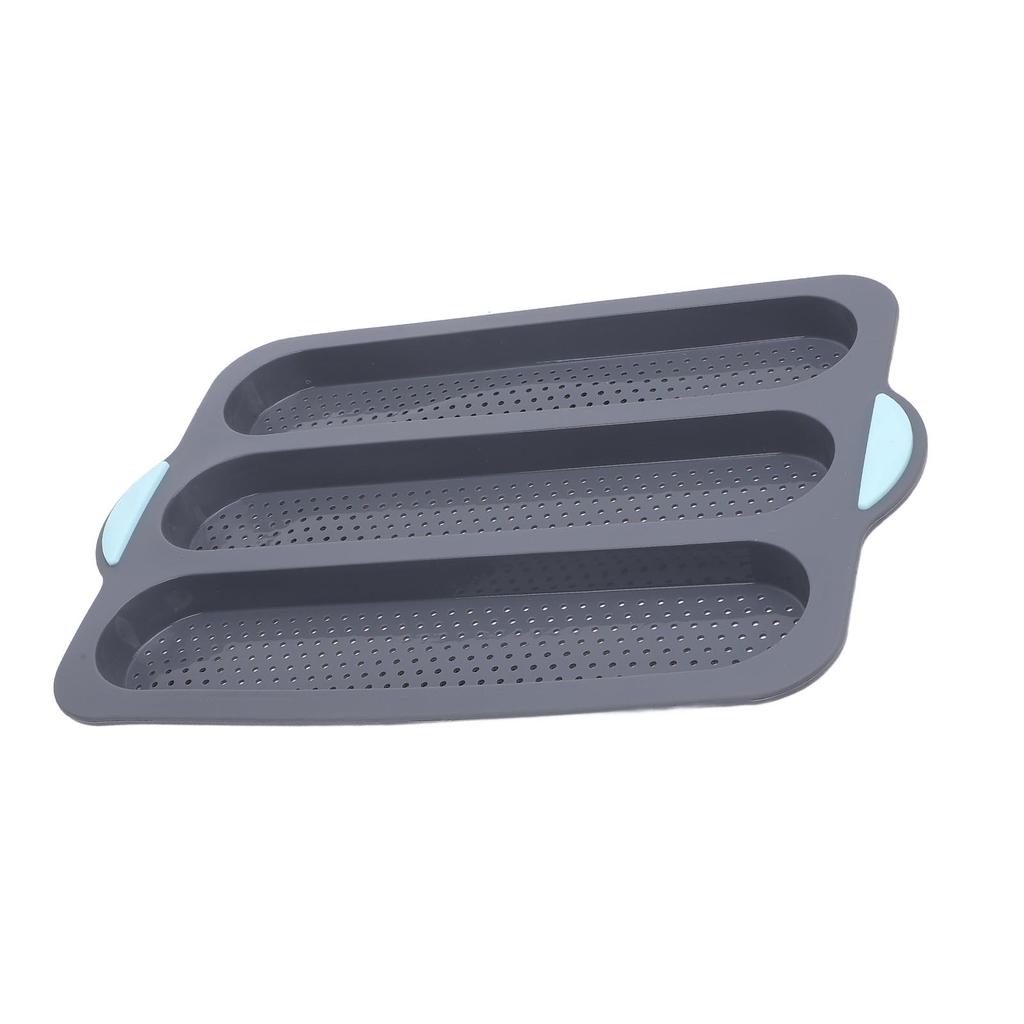 Silicone Bread Pan Nonstick Heat Resistant Perforated French Bread Baking Pan Cake Pan with Anti Slip Handles