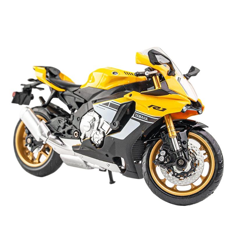 

1/12 Alloy Yamaha YZF-R1 YZFR1 Motorcycle Model Toy Vehicle Collection Autobike Shork-Absorber Off Road Autocycle Toys Car жёлтый