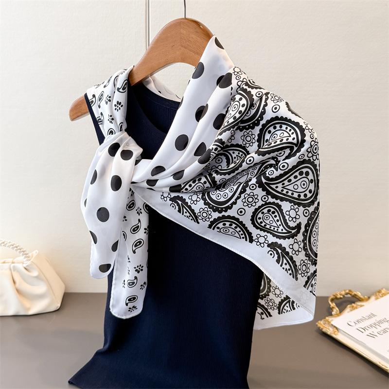 Fashion Puzzle Simulation Silk High-end Large Square Scarf Silk Scarf Printing Travel Shawl Scarf Sunscreen Headscarf Women's Scarf