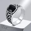 Vnox Chunky Punk Ringe für Männer, Wikingerknoten Runen Fingerring, Schwere Große Stein Herrenschmuck