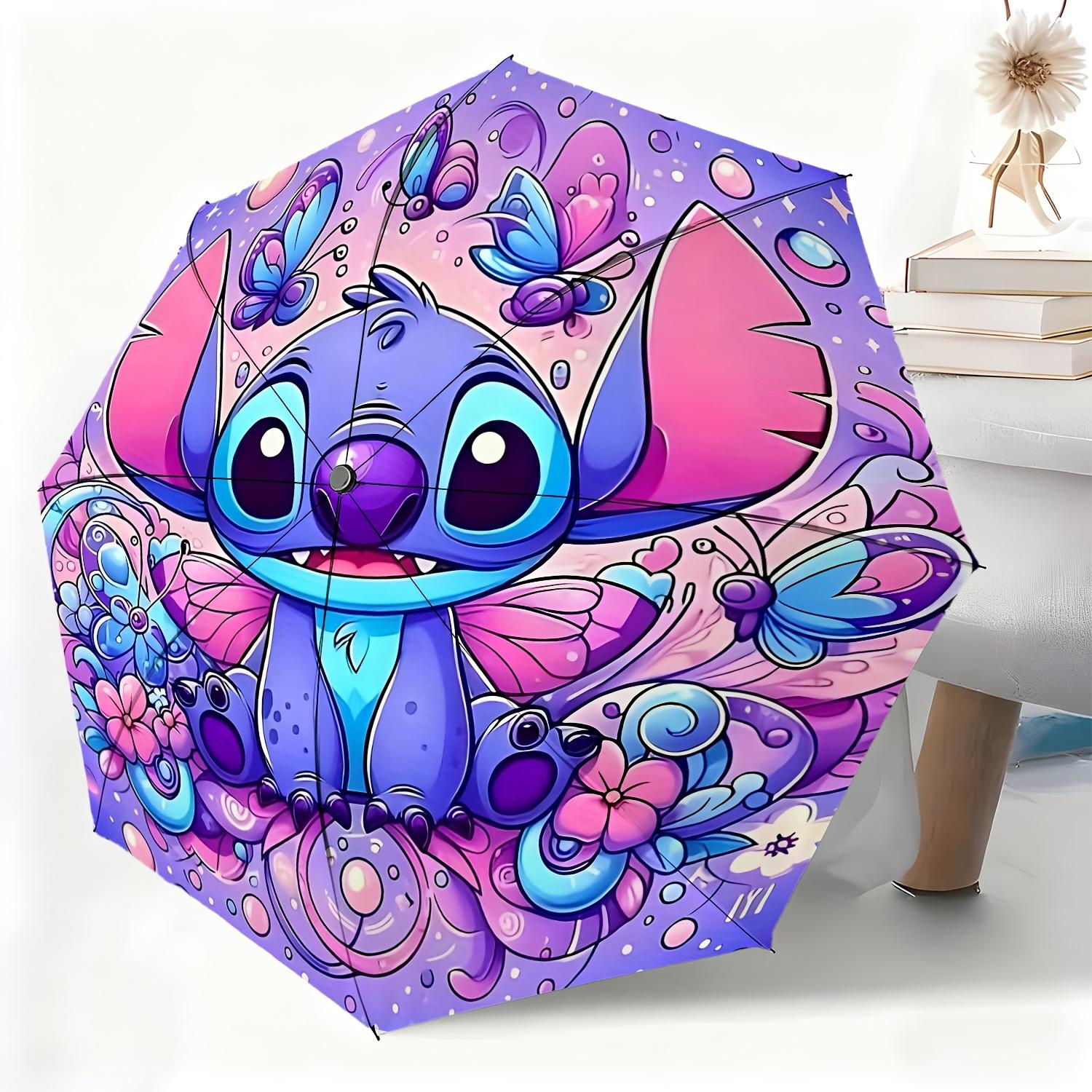 

1pc Stitch Cartoon Character Automatic Umbrella | All-Weather, Portable Folding Umbrella, Ideal For Christmas And Birthday Gif (as the picture,Iron&8K)