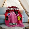 Personalized Custom Name Blanket - Barbapapa Print Design,Blanket for Sofa,Bed,Travel,Camping - Soft and Warm, Great Gift
