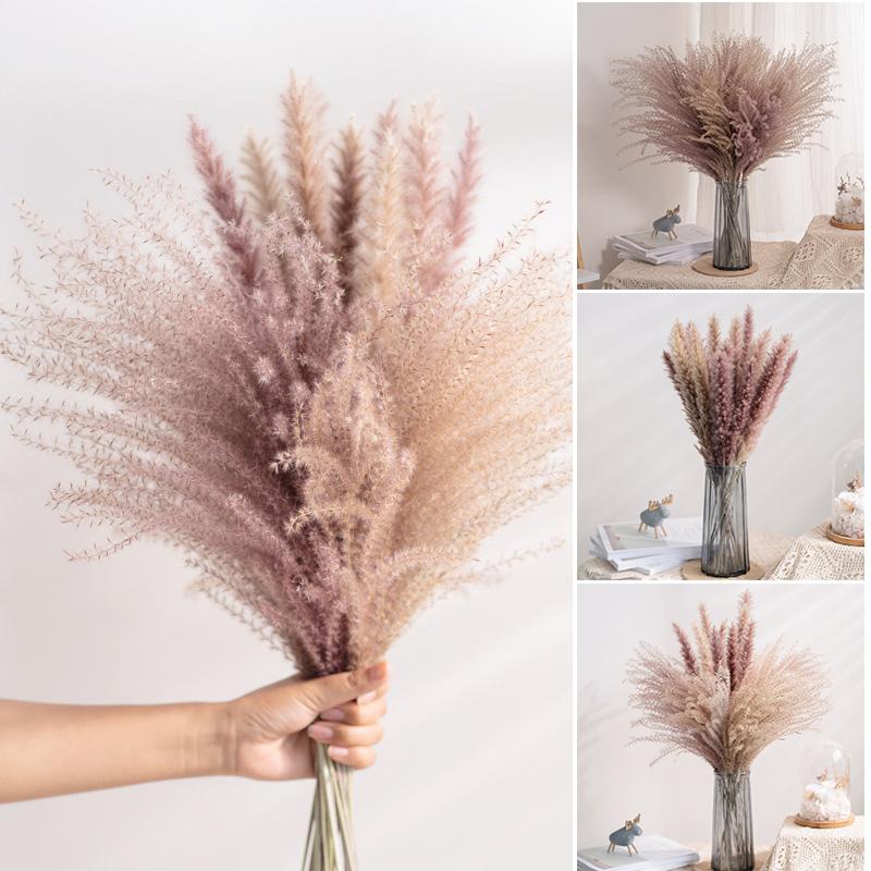 Reed Flower Bouquet Natural Dried Flowers for Home Decoration 55x10cm