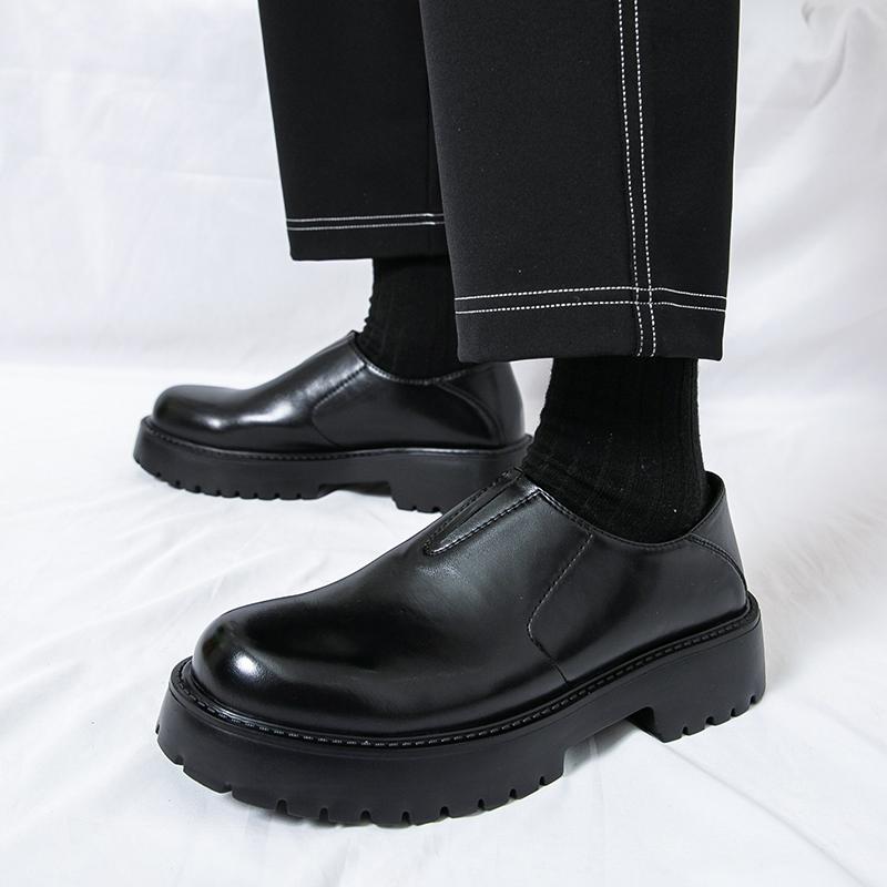 Fashion Casual thick soled men's leather shoes Fashion minimalist style Party and business Plus Size Trendy outdoor shoes Derby Hot