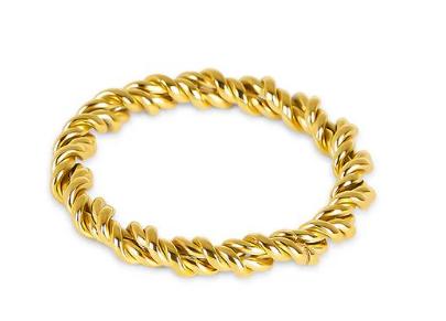 Glänzende Kristall High-End Anlaufgeschützte Mode Geometrische Offene Vergoldete Edelstahlringe für Damen Ehering Schmuck Geschenke