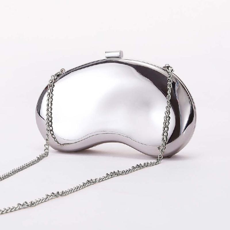 

Crossbody Bags New Fashion Shoulder Clutch Evening Stainless Steel Elegant Party Wallets Woman Purse Hand Bag Luxury Designer 21x14x5cm серебряный