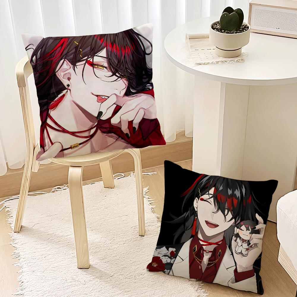 Vtuber Vox Akuma Cute Anime cushion For Bedroom Car Coffee Shop Room Soft and Living Room Sofa Decorative Pillow Cover Case