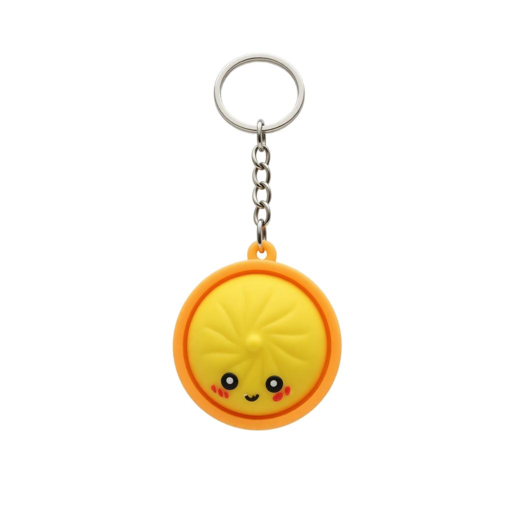Stress Steamed Bun Keychain Toy for Squeezing and Fidgeting