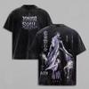 2026 Bleach Sosuke Aizen Oboustranné Anime Grafické Vintage Vyprané Černé Tričko Unisex Oversized Y2K Streetwear Bavlněné Tričko