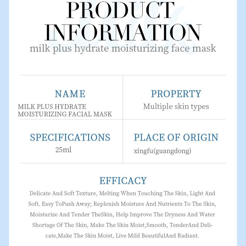 Milk Mask, Hydrating and Moisturizing Double Moisturizing Mask Patch