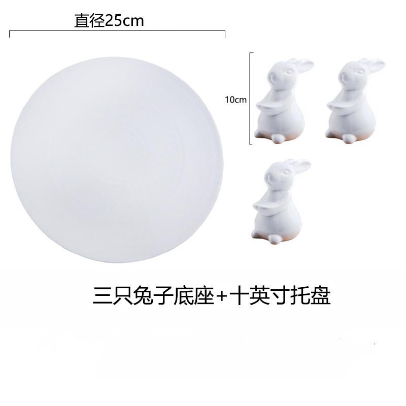 Solid Color Rabbit Ceramic Tray, Cake Rack, Dessert Tray, Fruit Tray, Sushi Board, Wedding Dessert Display Tool, Home Decoration
