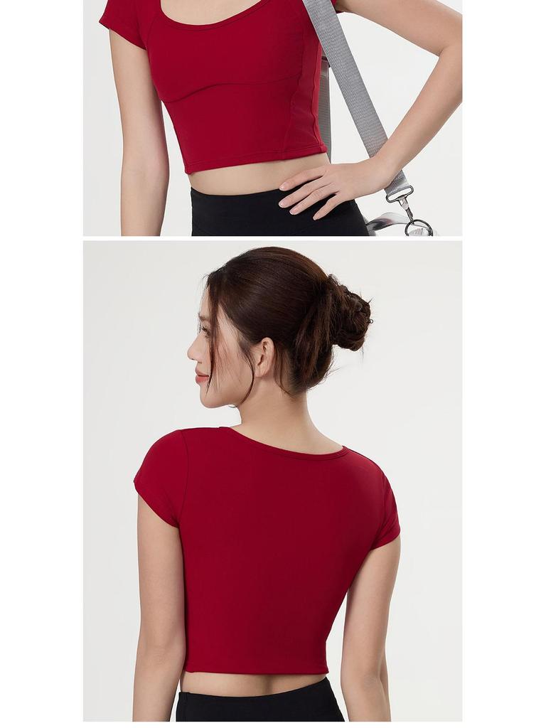 Women's Short Sleeve Yoga & Fitness Quick-Dry Slimming Top