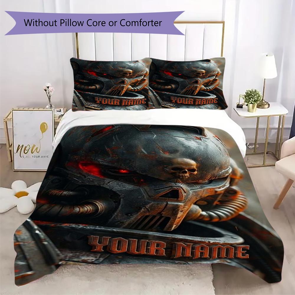 Custom Name Warhammer 4K Pattern Bedding Uilt Set Uilt Cover Pillowcase Home Decoration Birthday Gift (1*duvet Cover+2*pillowcase Without Core)